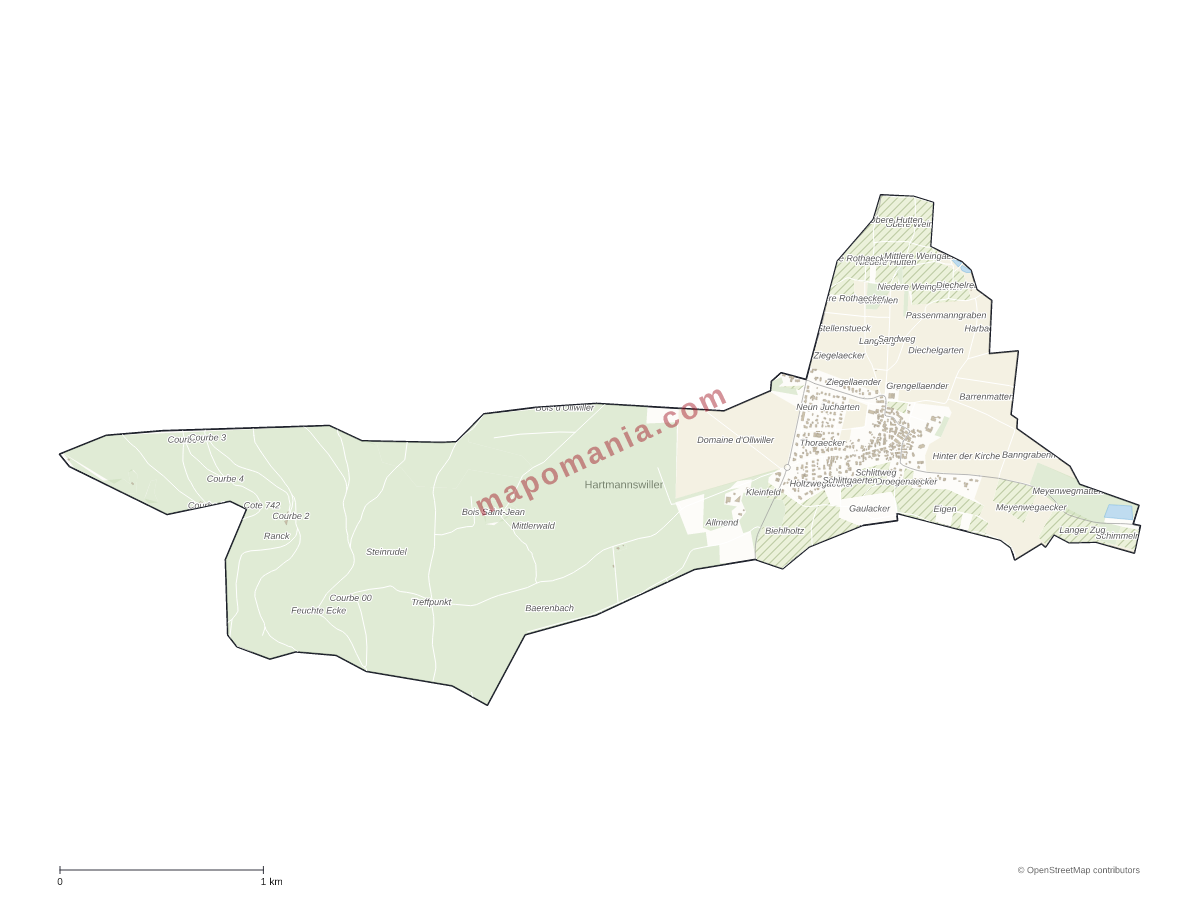 Carte de Hartmannswiller à personnaliser