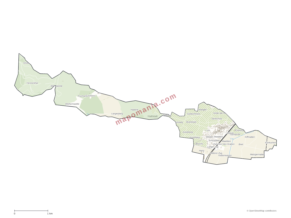 Carte de Hattstatt à personnaliser