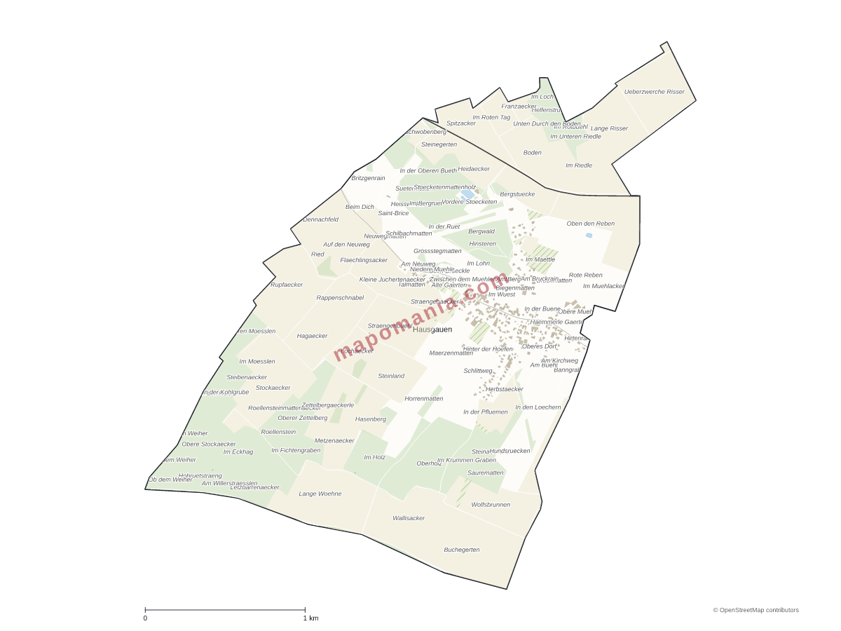 Carte de Hausgauen à personnaliser