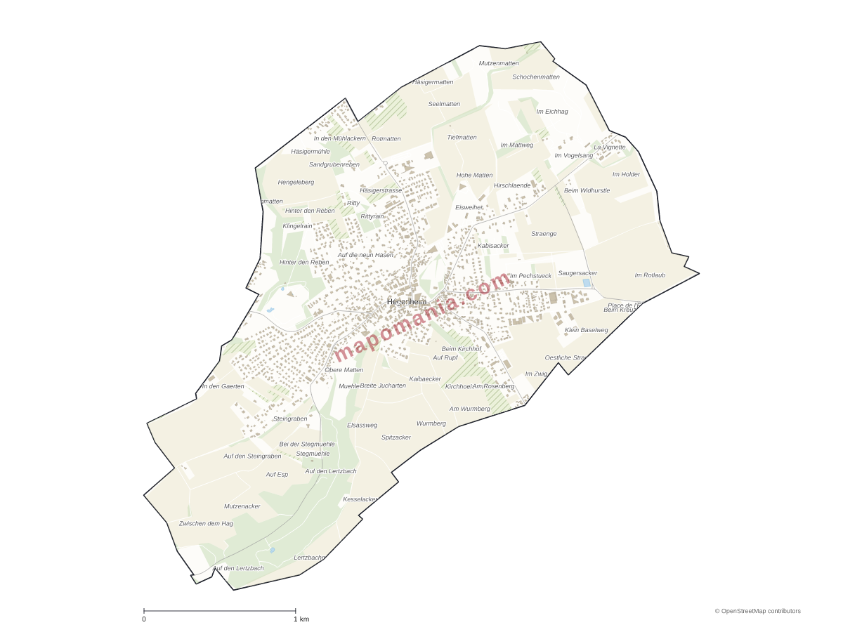 Carte de Hégenheim à personnaliser