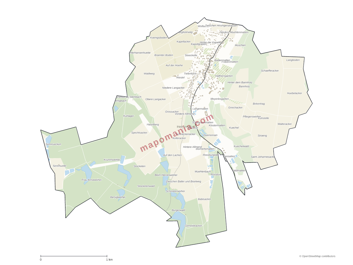 Carte de Heimersdorf à personnaliser