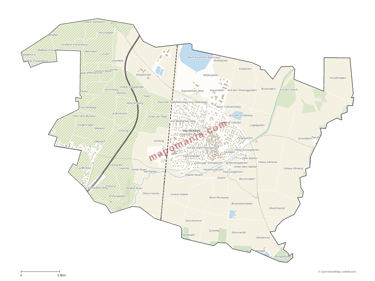 Carte de Herrlisheim-près-Colmar à personnaliser