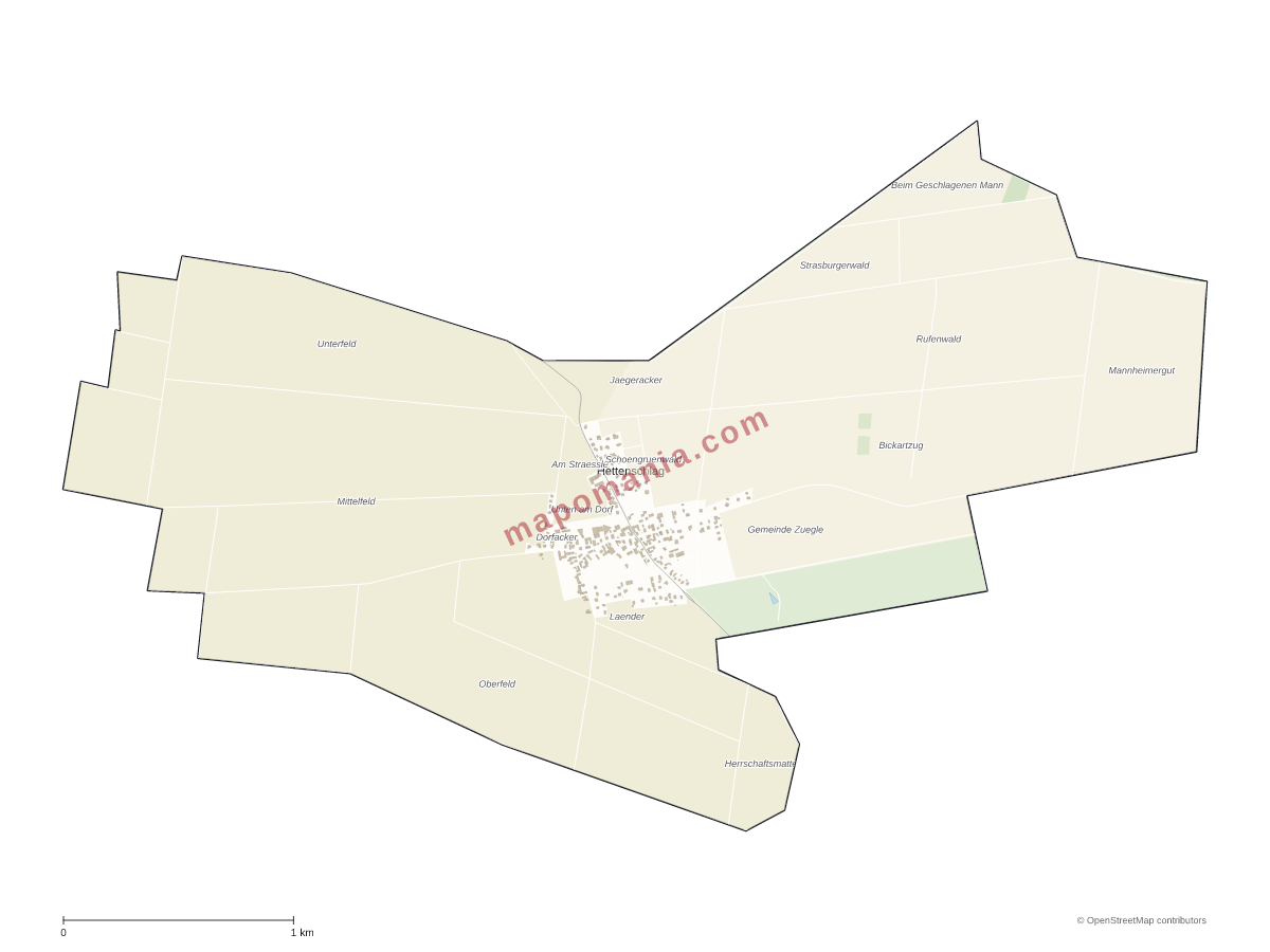 Carte de Hettenschlag à personnaliser