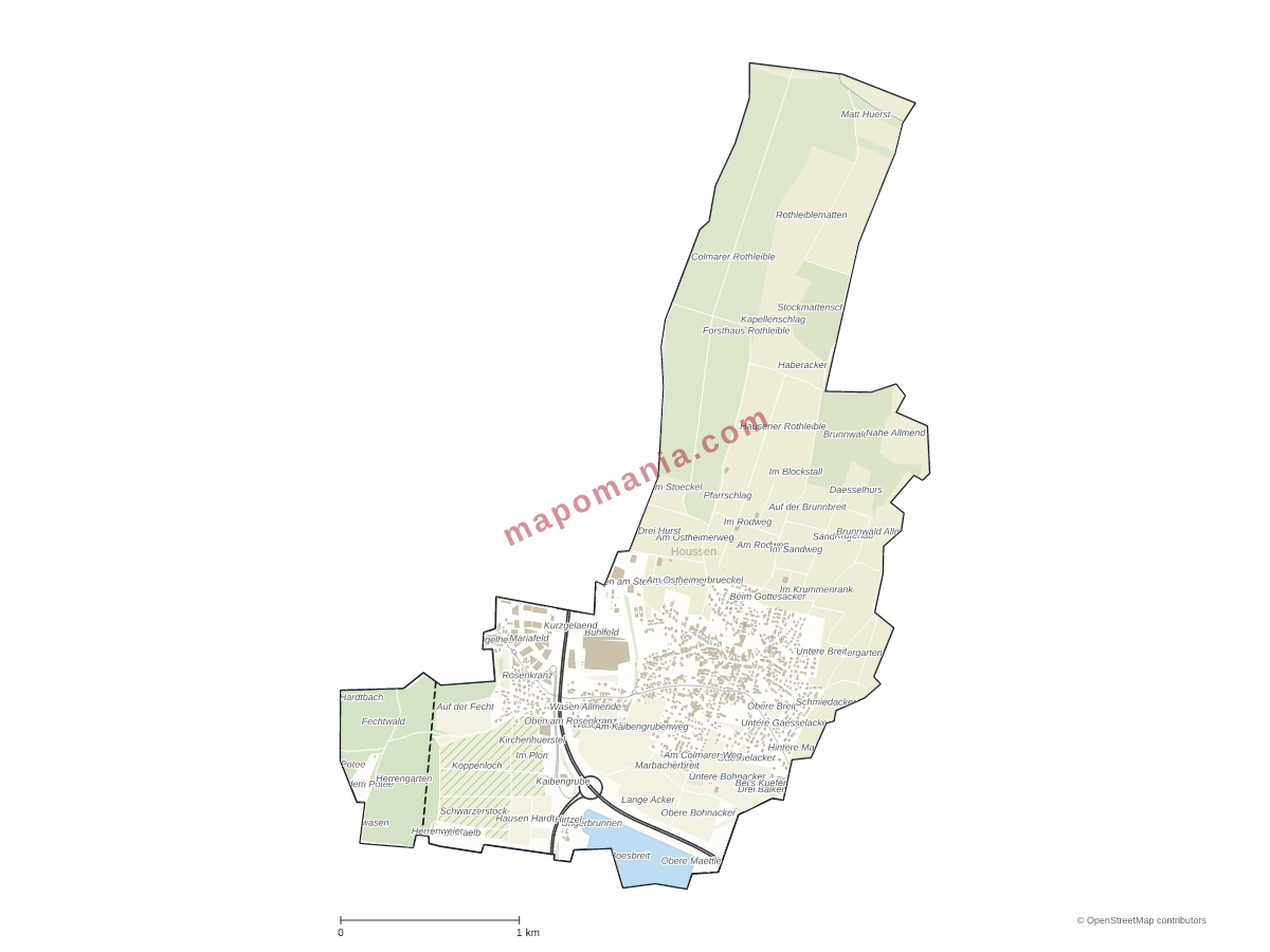 Carte de Houssen à personnaliser