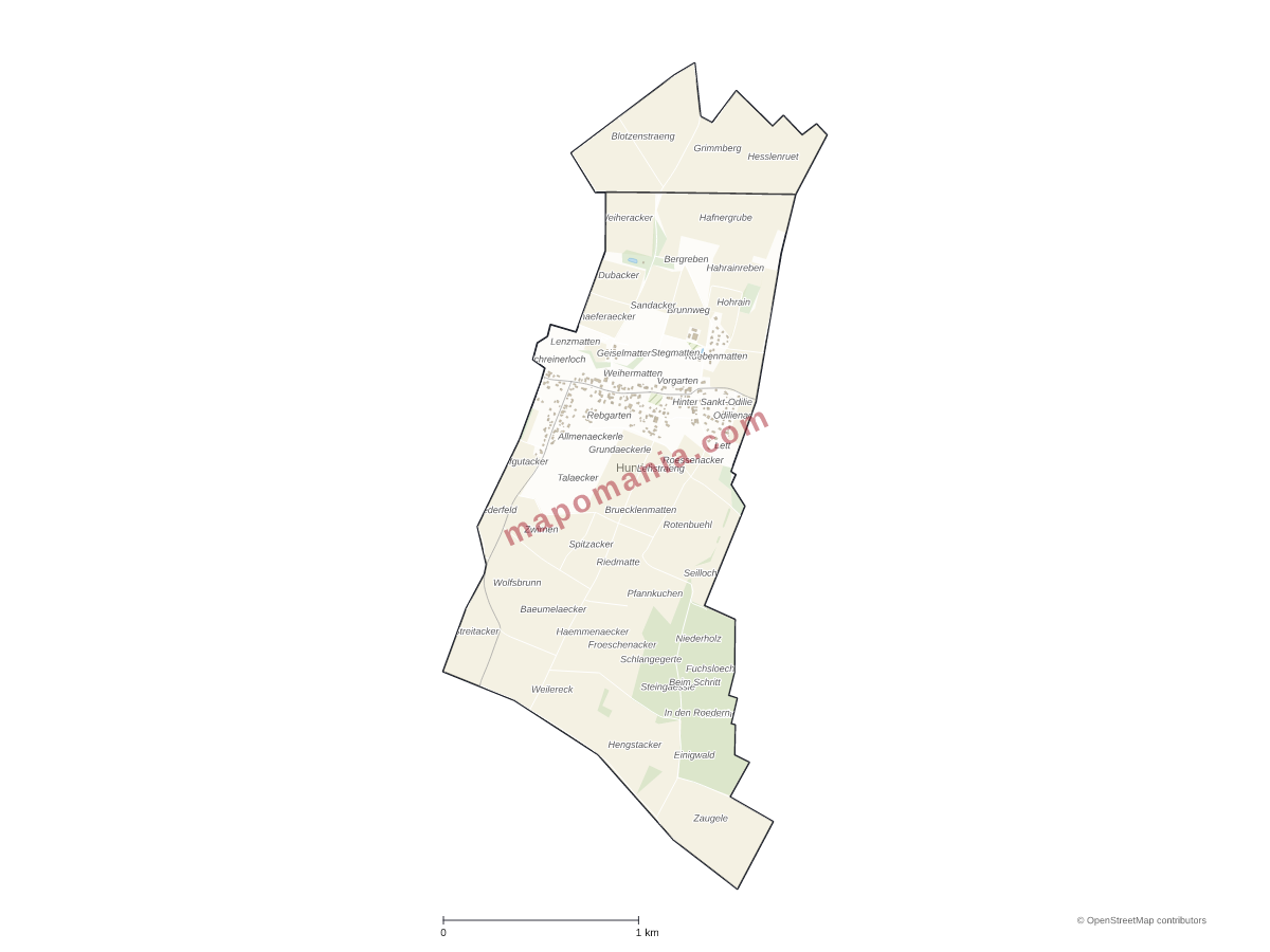 Carte de Hundsbach à personnaliser