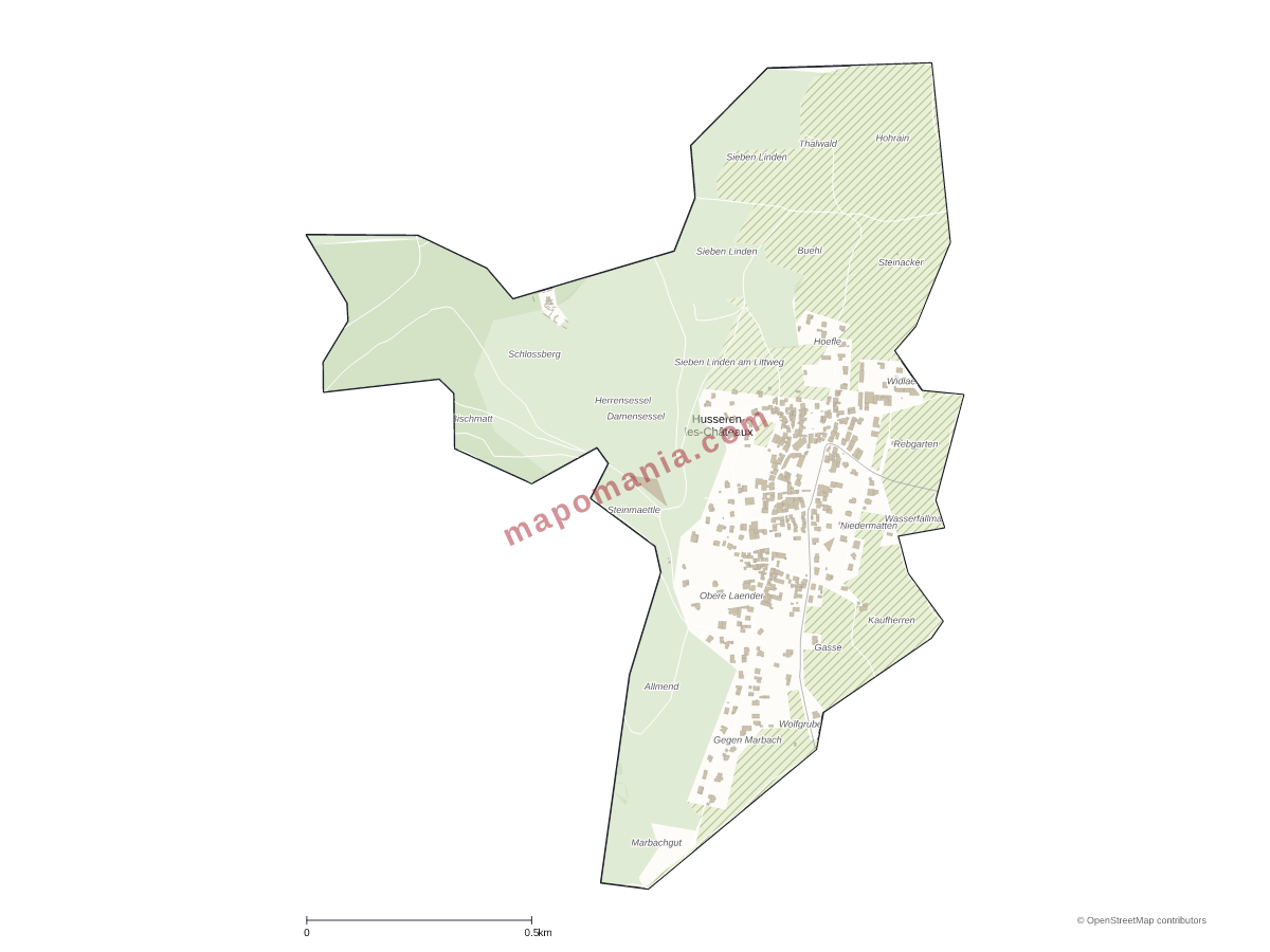 Carte de Husseren-les-Châteaux à personnaliser