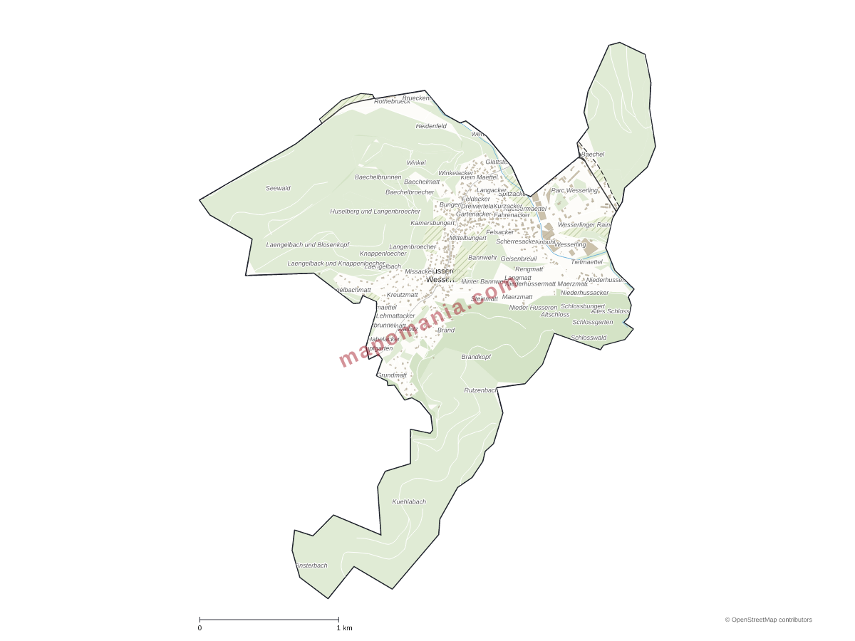 Carte de Husseren-Wesserling à personnaliser