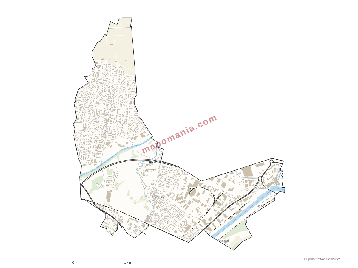 Carte de Illzach à personnaliser
