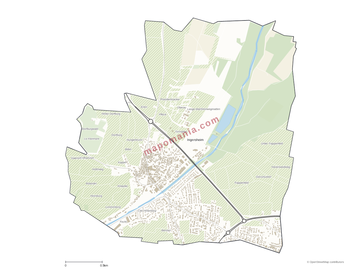 Carte de Ingersheim à personnaliser