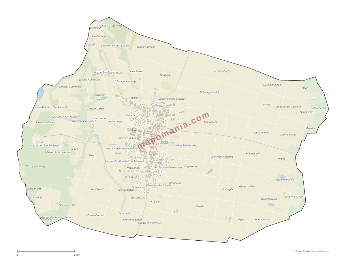 Carte de Jebsheim à personnaliser