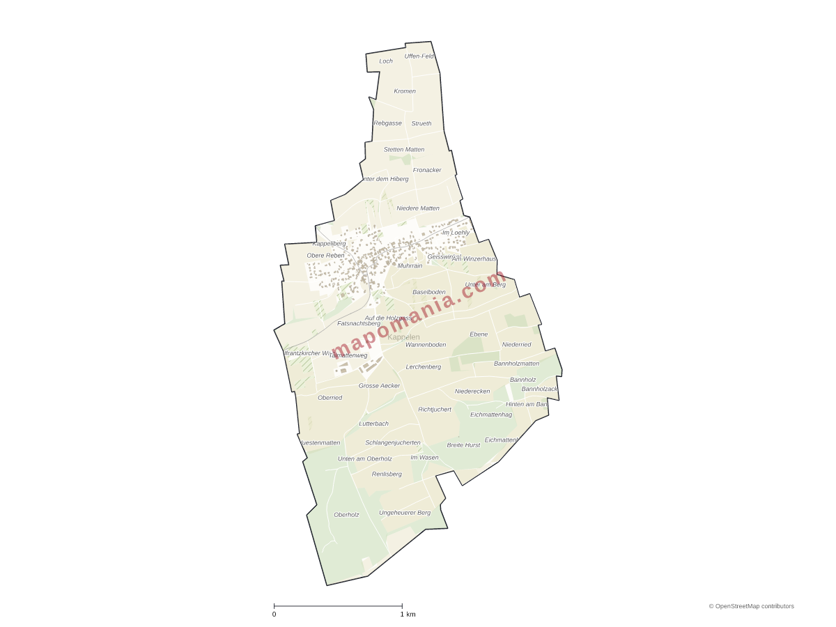 Carte de Kappelen à personnaliser