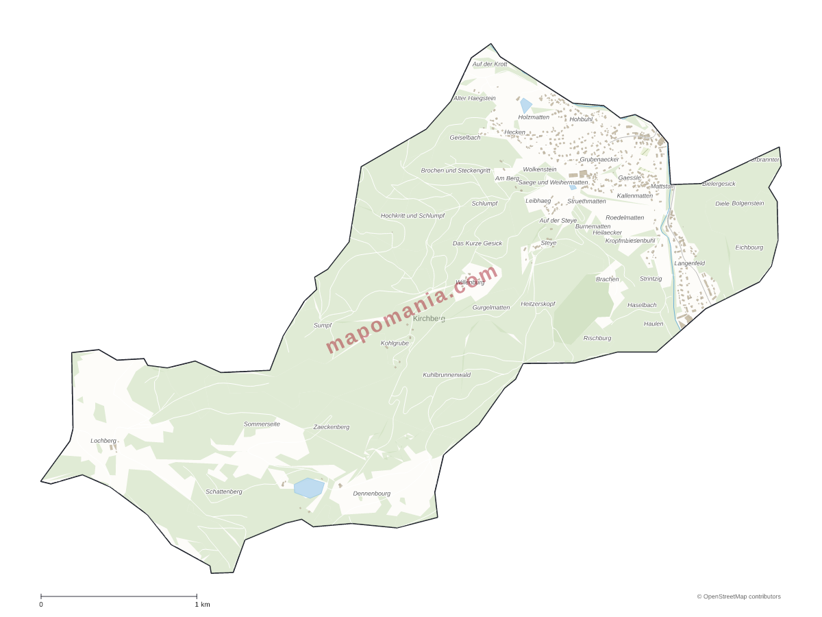 Carte de Kirchberg à personnaliser