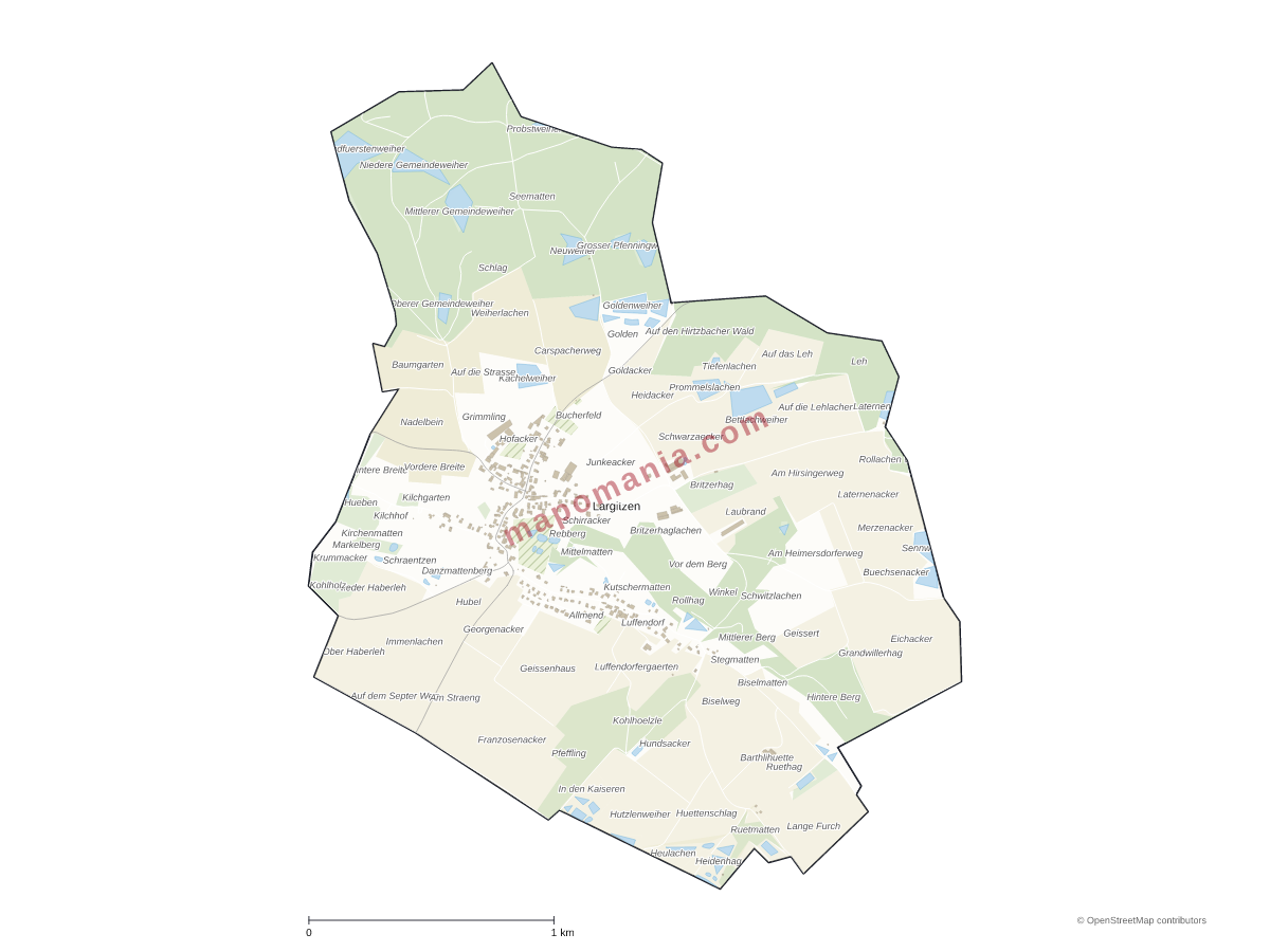 Carte de Largitzen à personnaliser