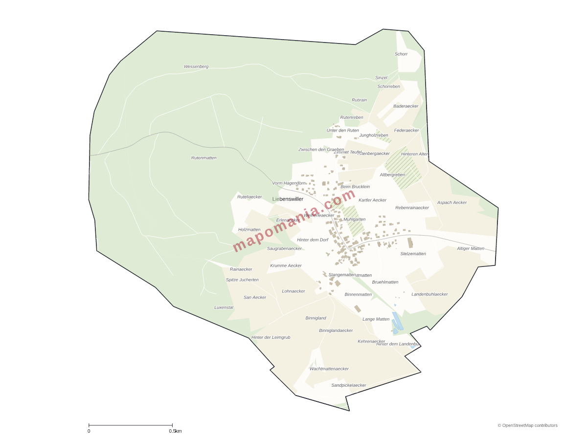 Carte de Liebenswiller à personnaliser