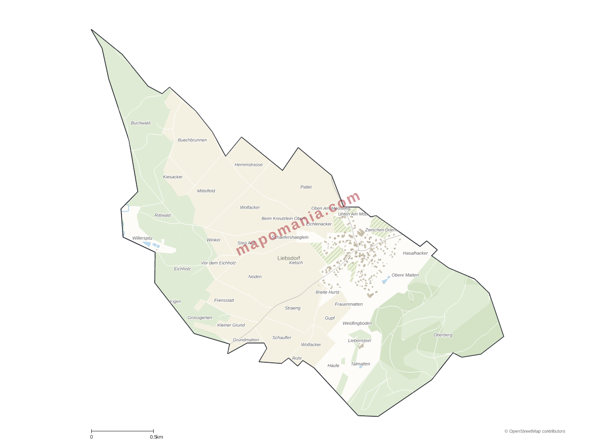 Carte de Liebsdorf à personnaliser