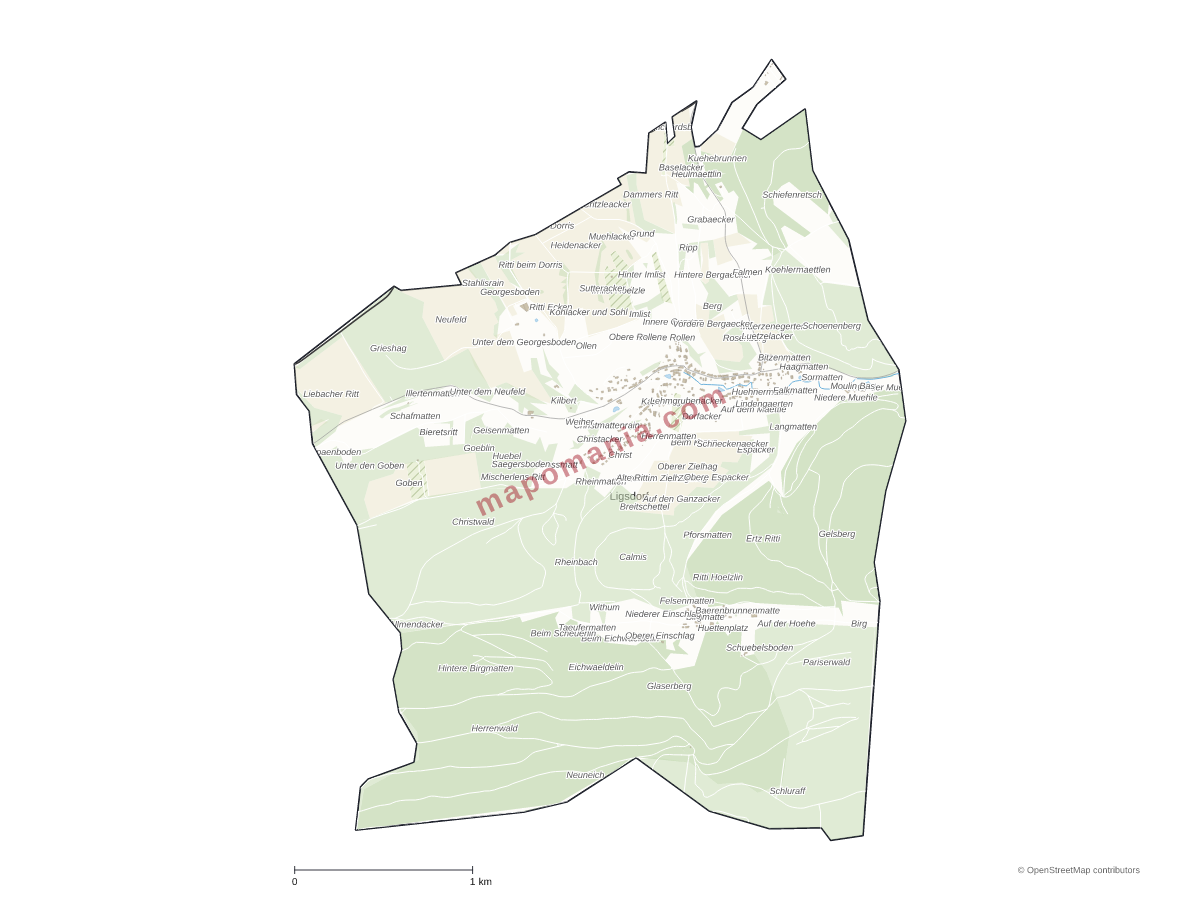 Carte de Ligsdorf à personnaliser