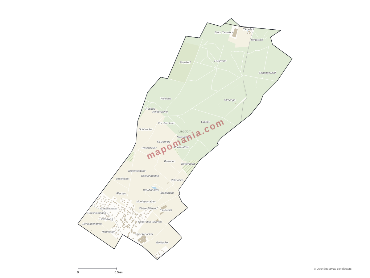 Carte de Linsdorf à personnaliser