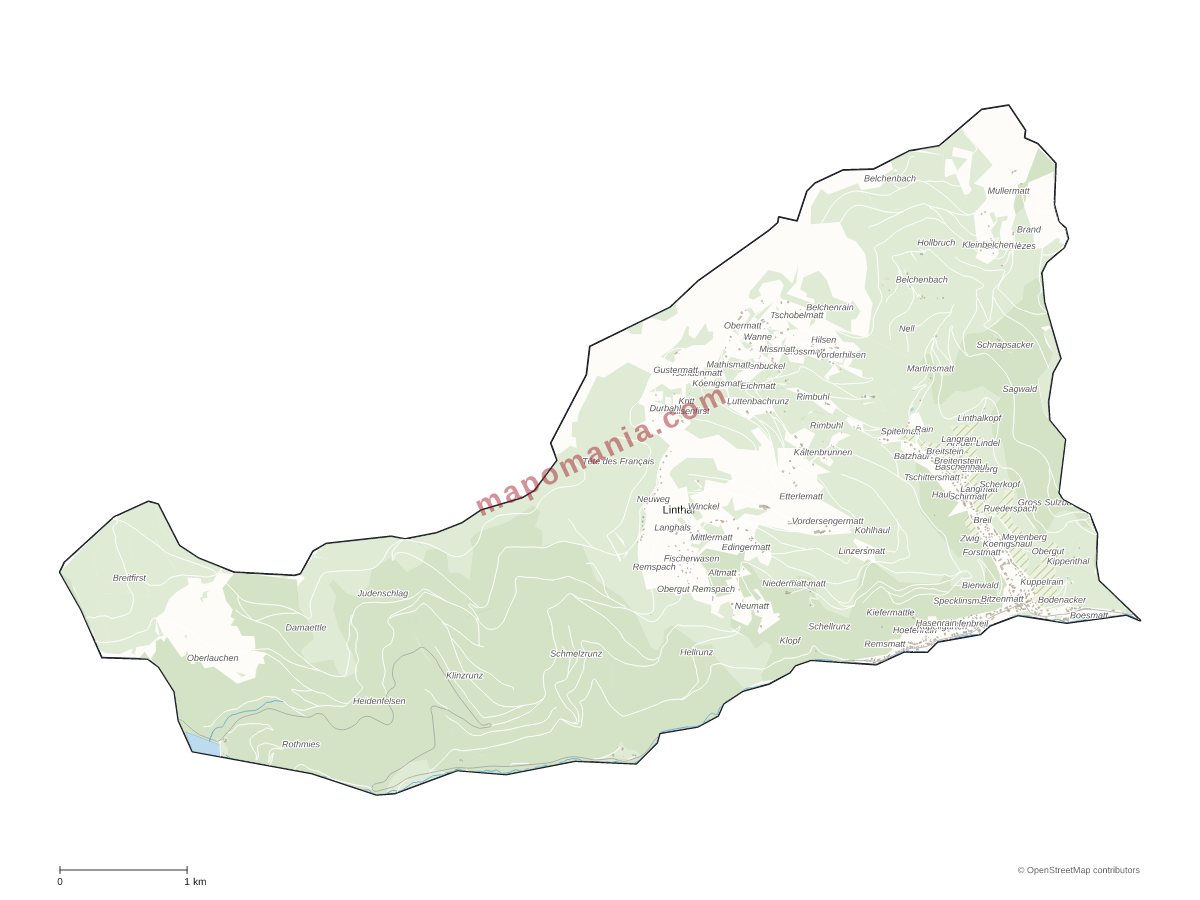 Carte de Linthal à personnaliser