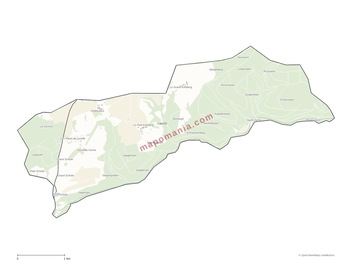 Carte de Lucelle à personnaliser