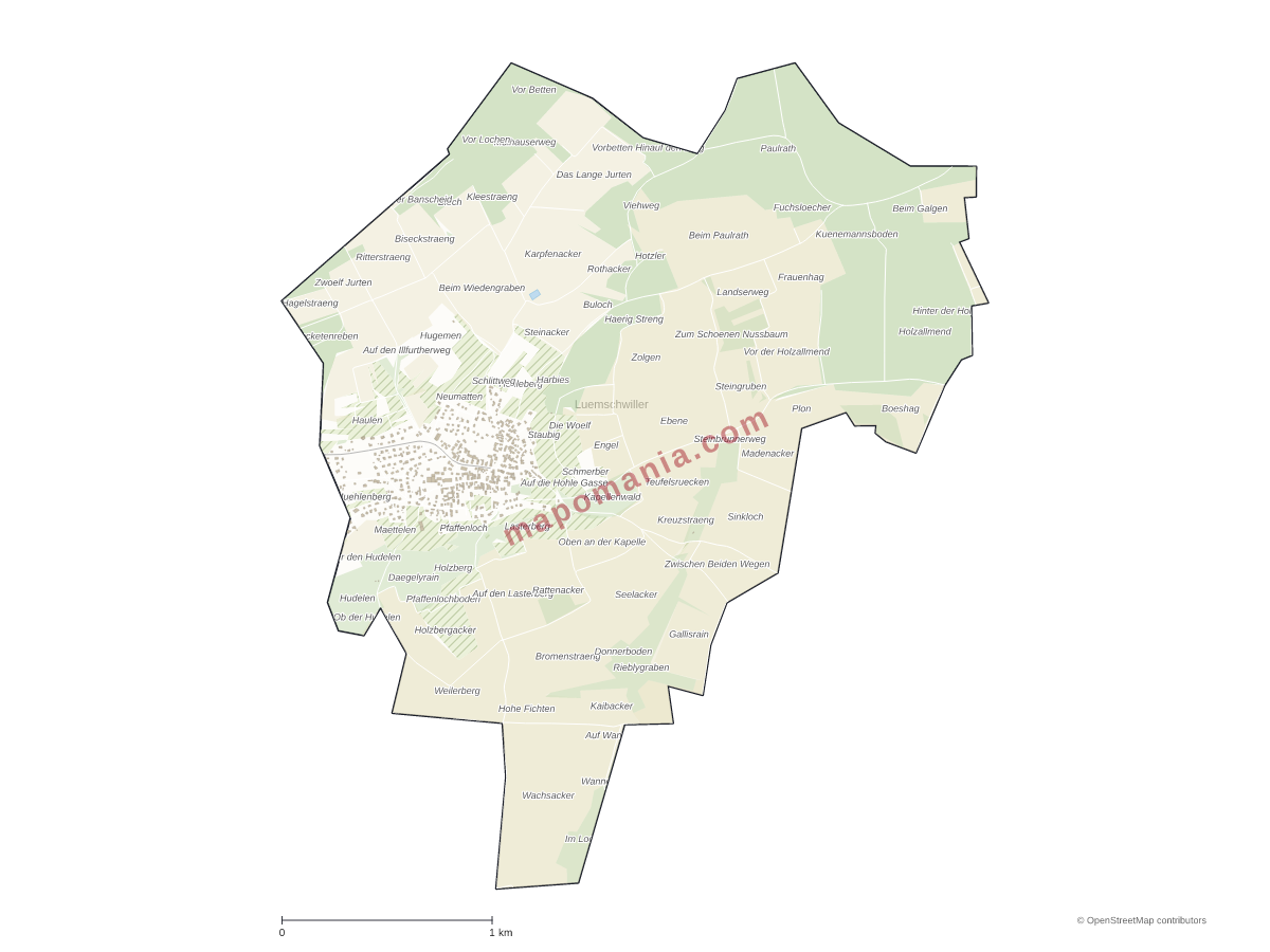 Carte de Luemschwiller à personnaliser