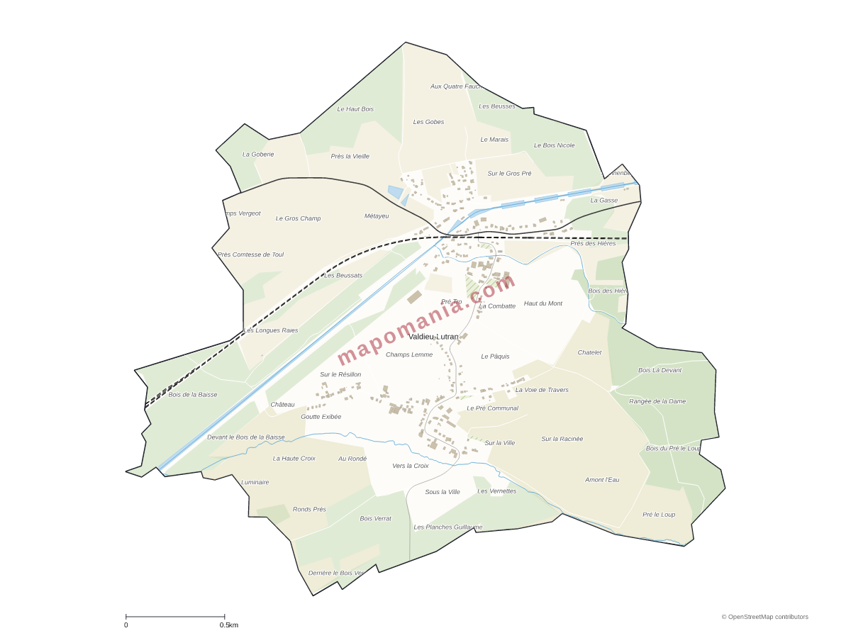 Carte de Valdieu-Lutran à personnaliser