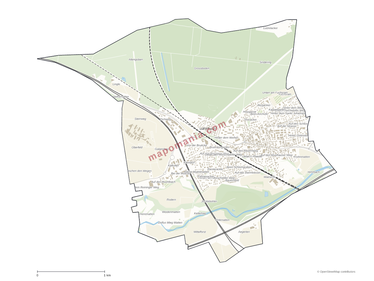 Carte de Lutterbach à personnaliser