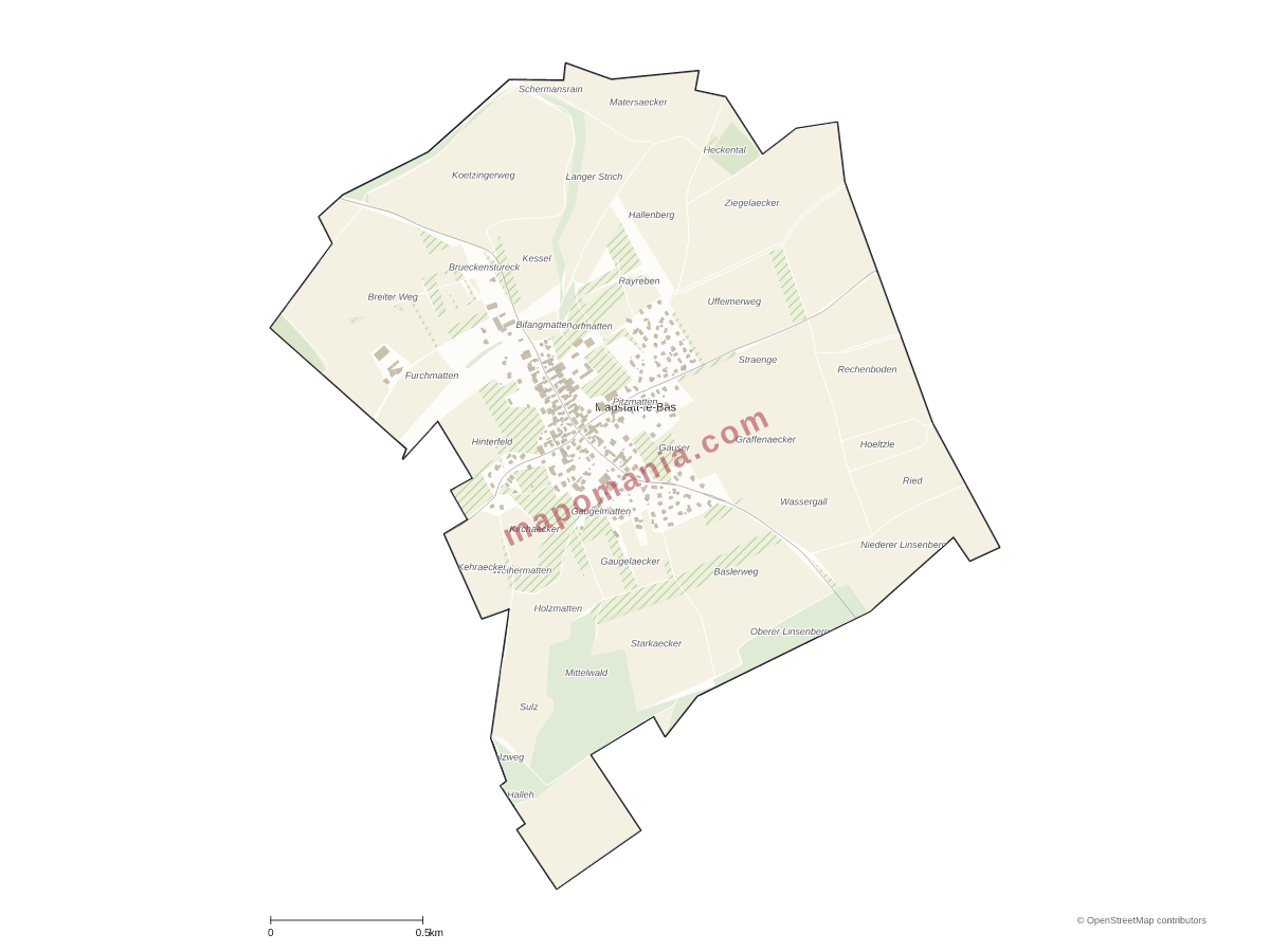 Carte de Magstatt-le-Bas à personnaliser