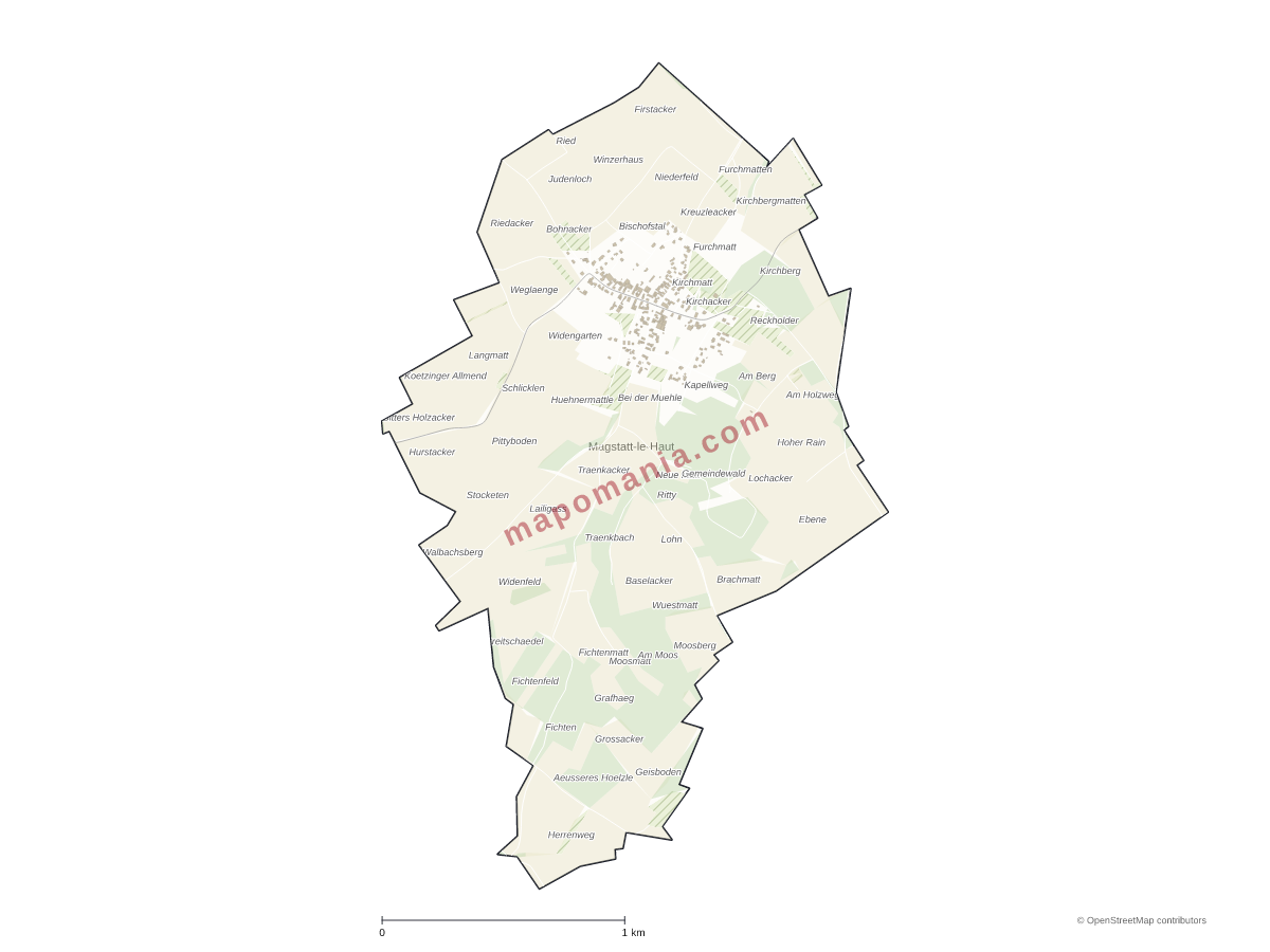 Carte de Magstatt-le-Haut à personnaliser