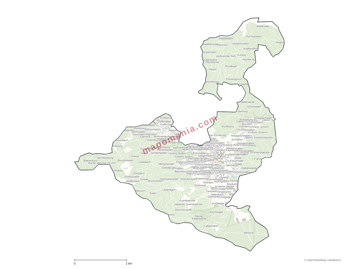 Carte de Masevaux-Niederbruck à personnaliser