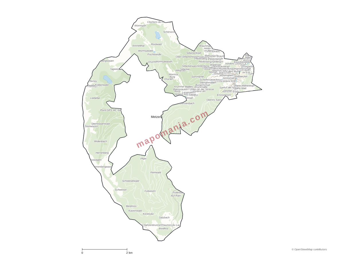 Carte de Metzeral à personnaliser