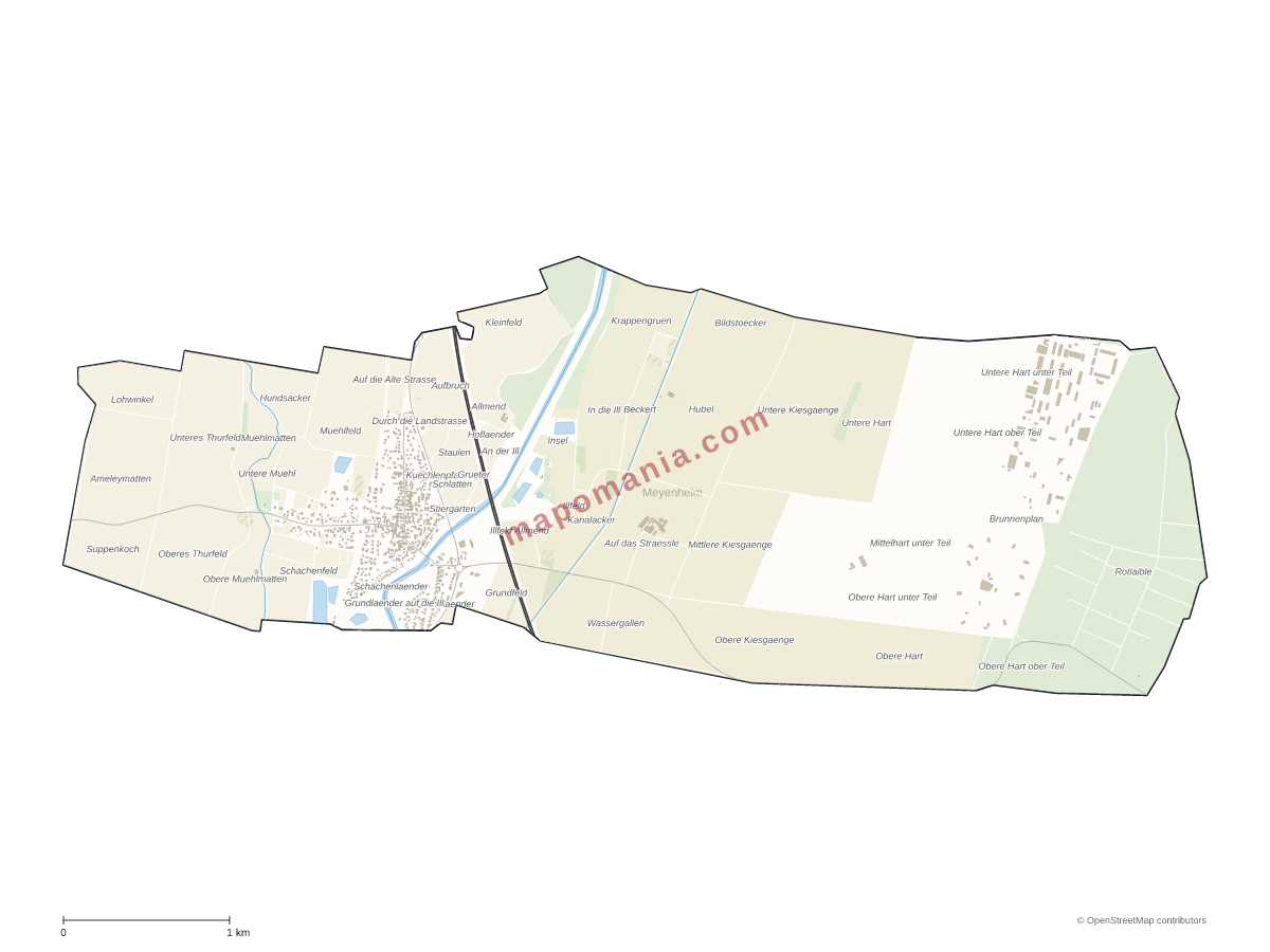 Carte de Meyenheim à personnaliser