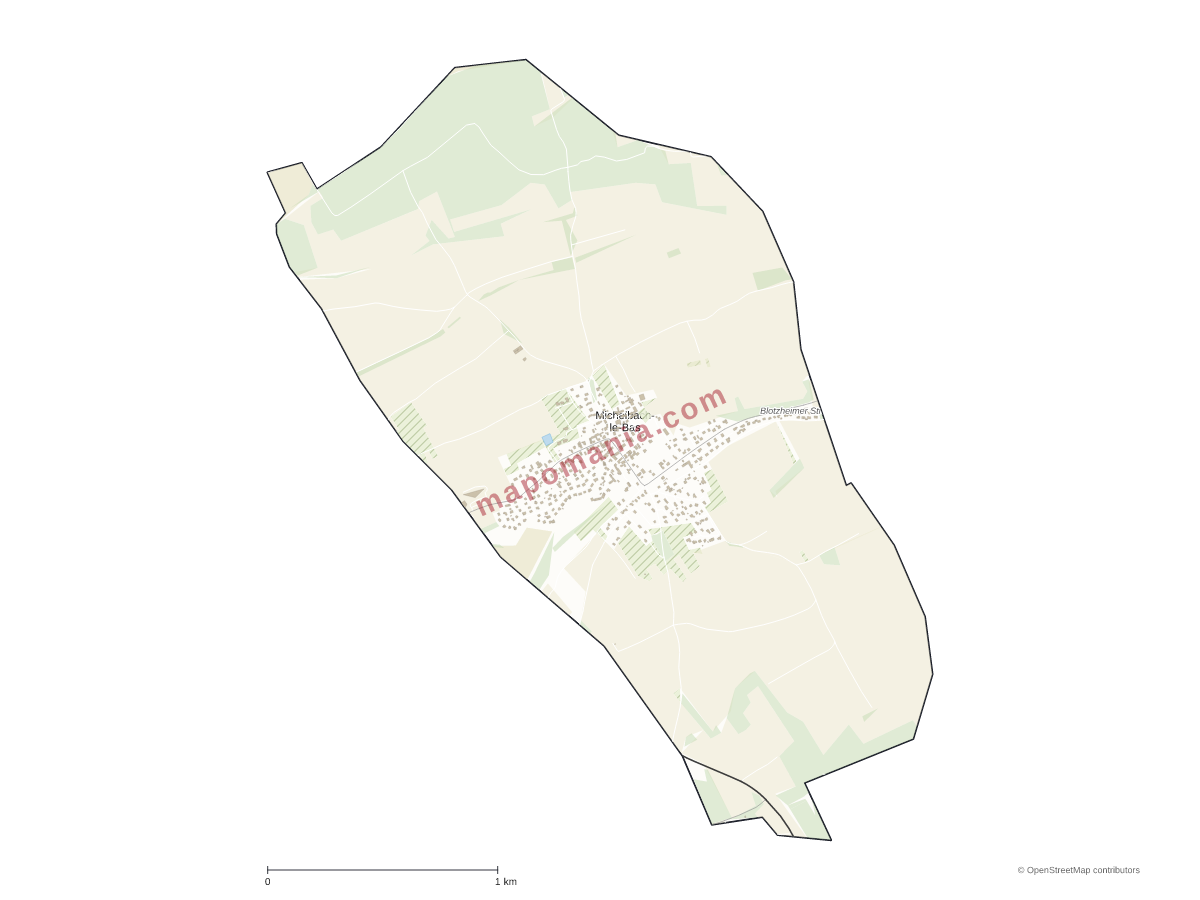 Carte de Michelbach-le-Bas à personnaliser