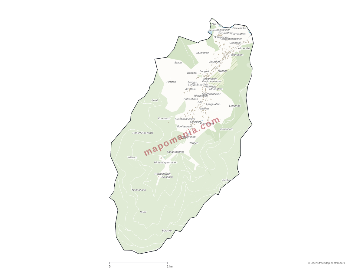 Carte de Mitzach à personnaliser