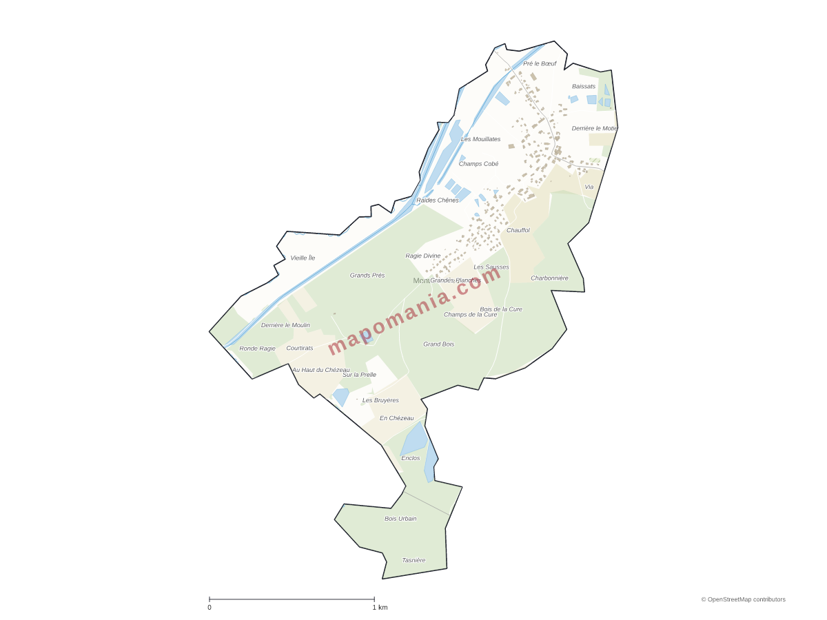 Carte de Montreux-Jeune à personnaliser