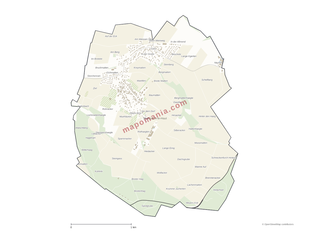 Carte de Muespach-le-Haut à personnaliser