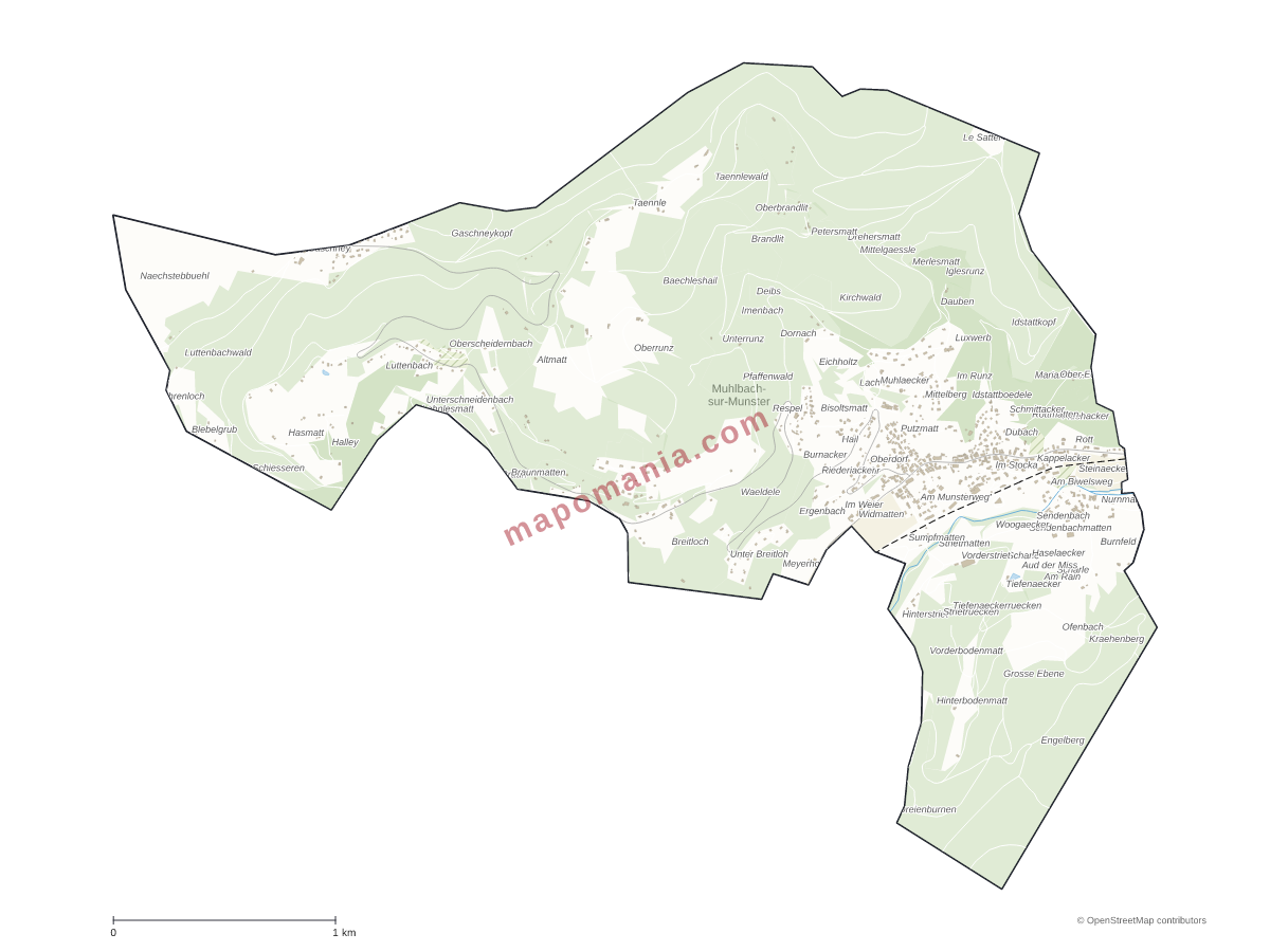 Carte de Muhlbach-sur-Munster à personnaliser