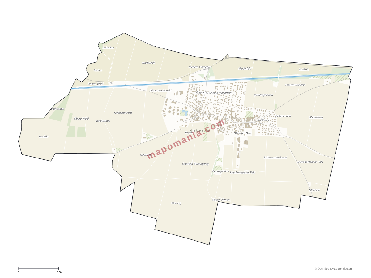 Carte de Muntzenheim à personnaliser