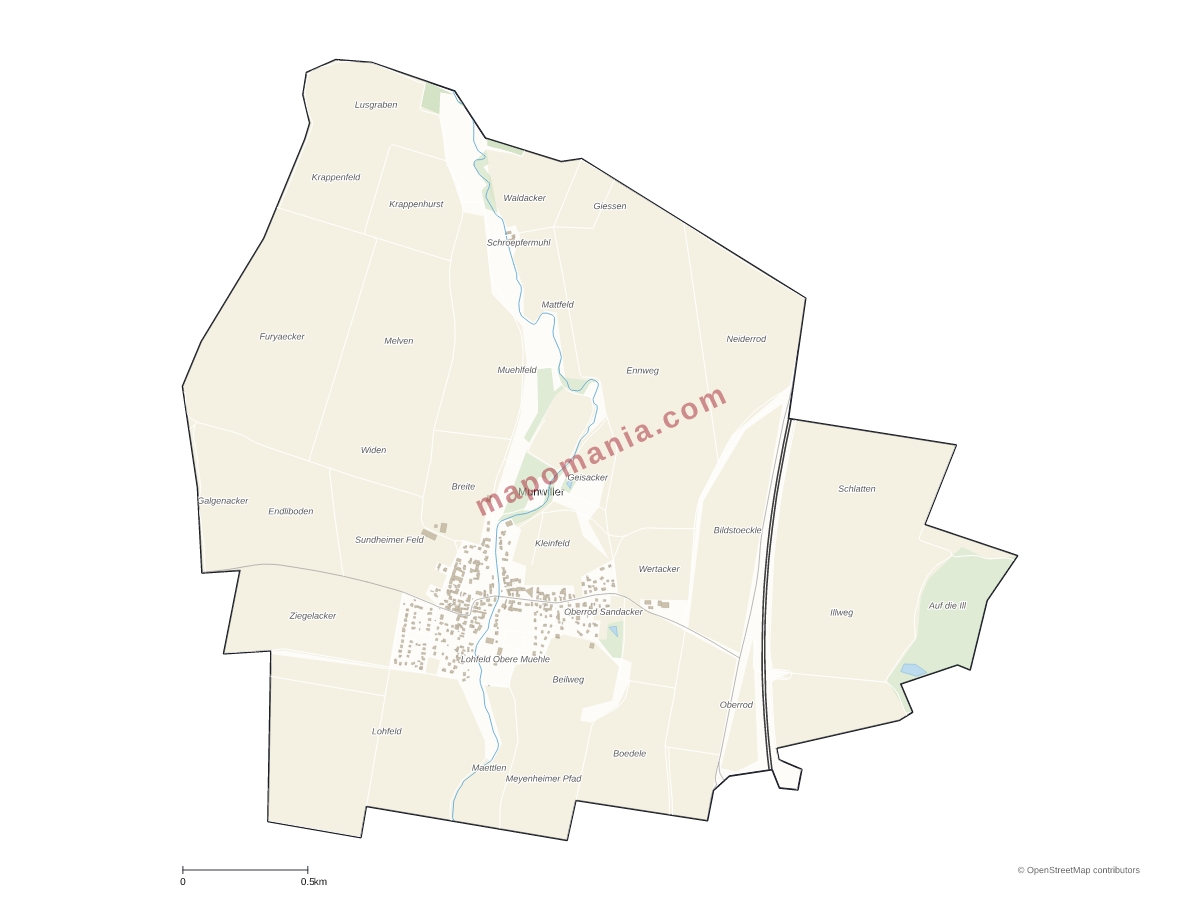 Carte de Munwiller à personnaliser