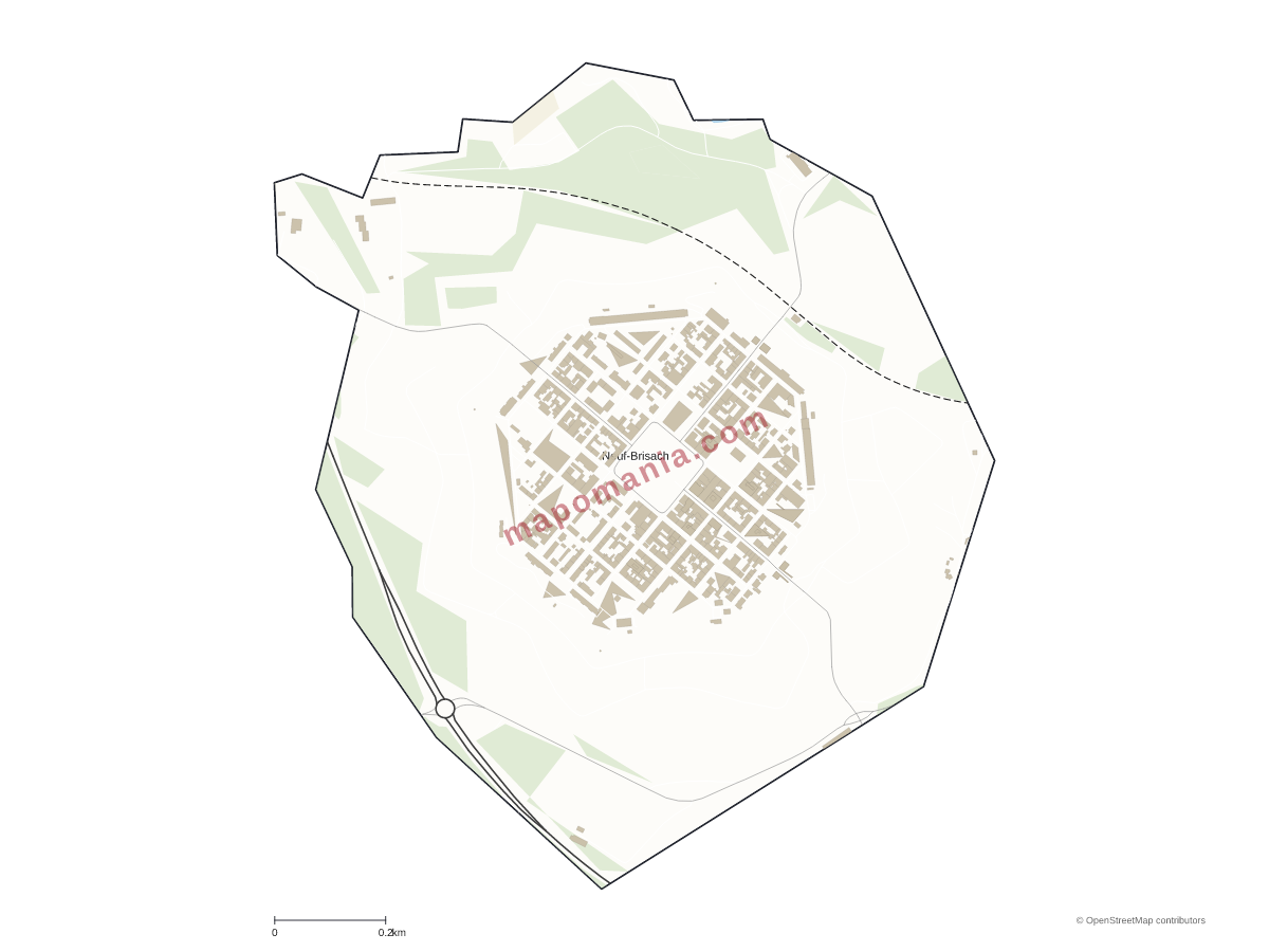 Carte de Neuf-Brisach à personnaliser