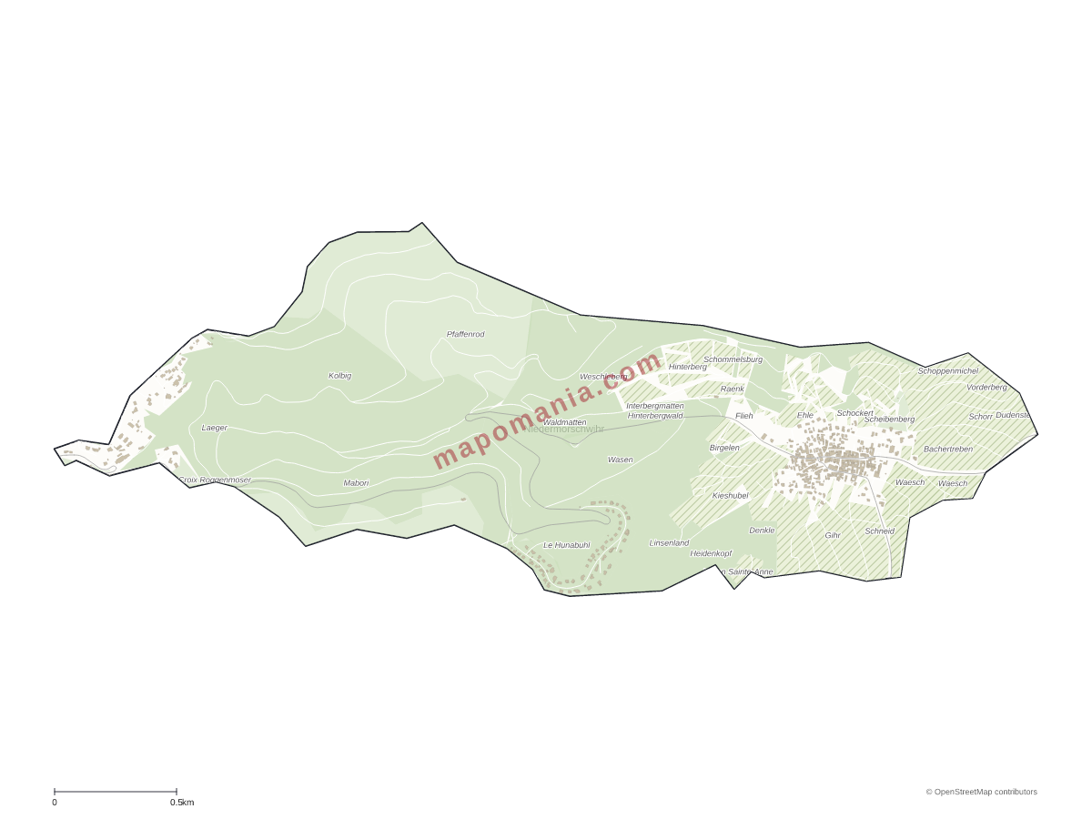 Carte de Niedermorschwihr à personnaliser