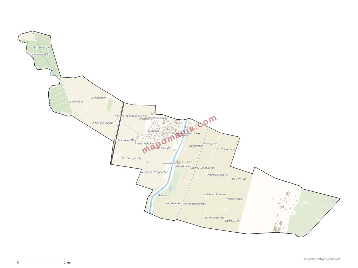 Carte de Oberentzen à personnaliser