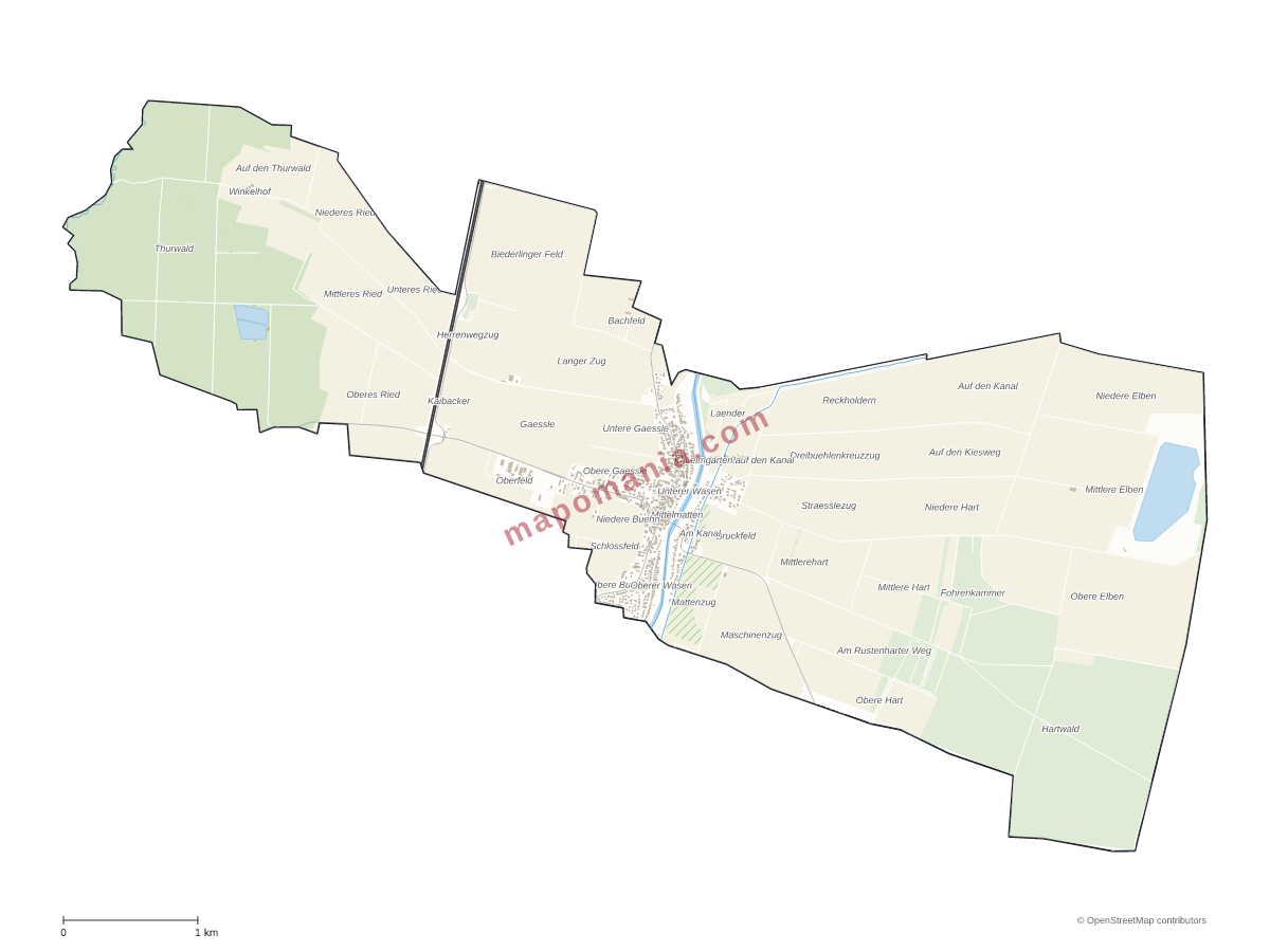 Carte de Oberhergheim à personnaliser