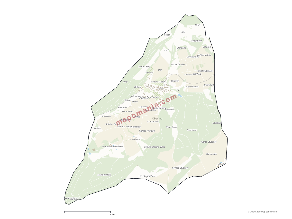 Carte de Oberlarg à personnaliser