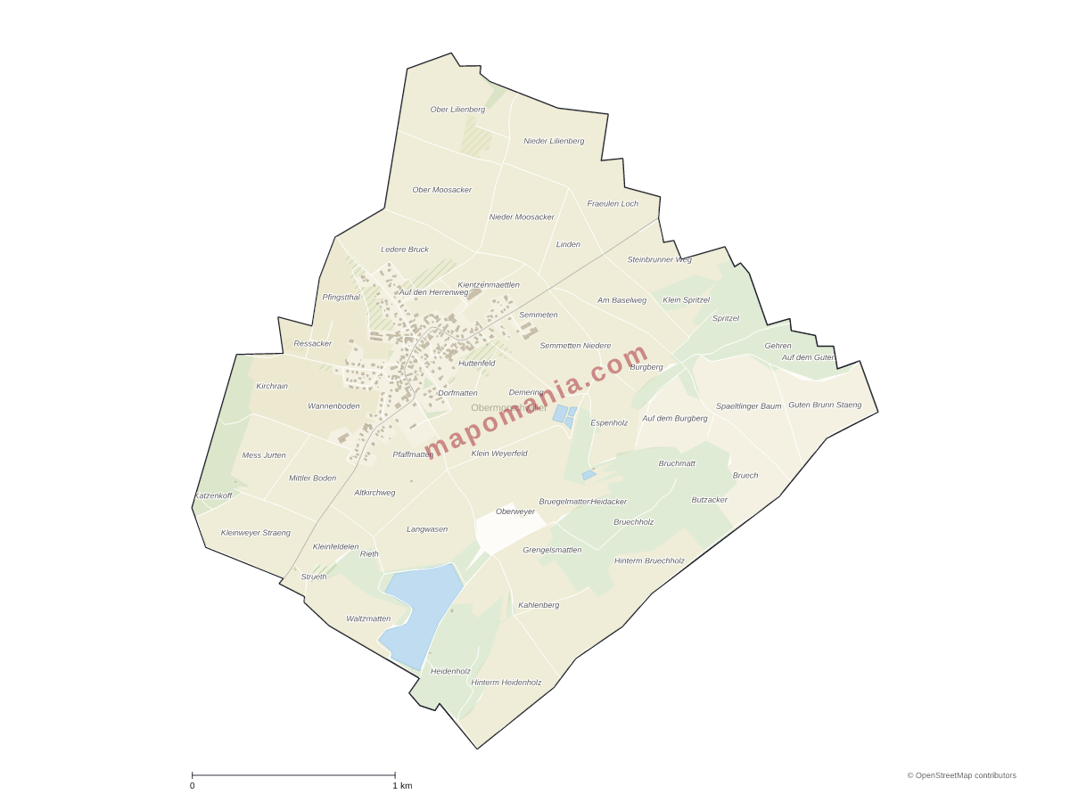 Carte de Obermorschwiller à personnaliser