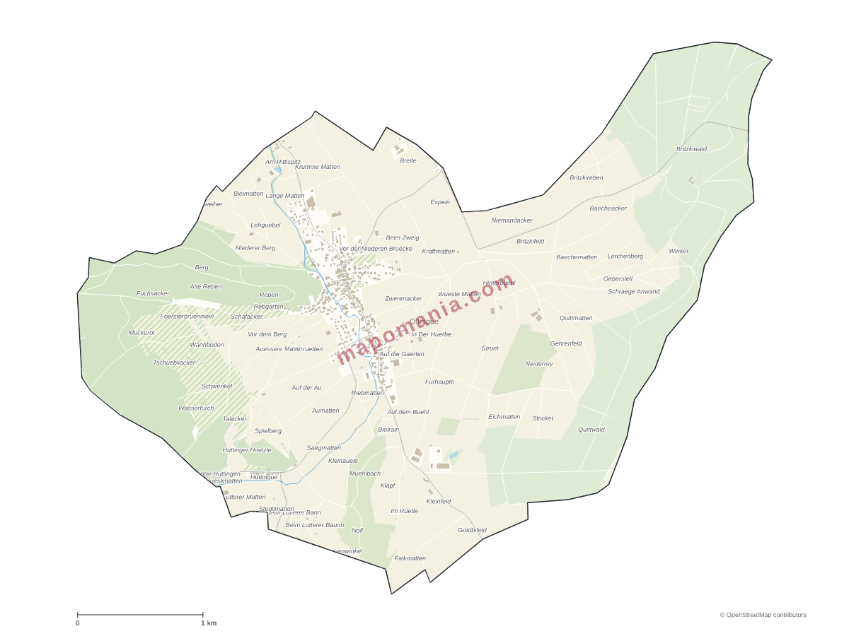 Carte de Oltingue à personnaliser
