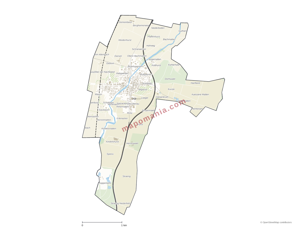 Carte de Ostheim à personnaliser