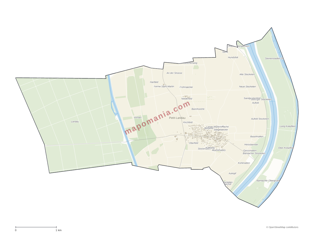 Carte de Petit-Landau à personnaliser