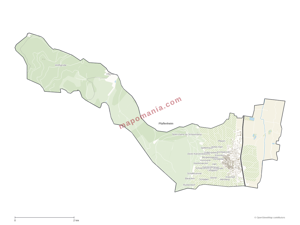 Carte de Pfaffenheim à personnaliser