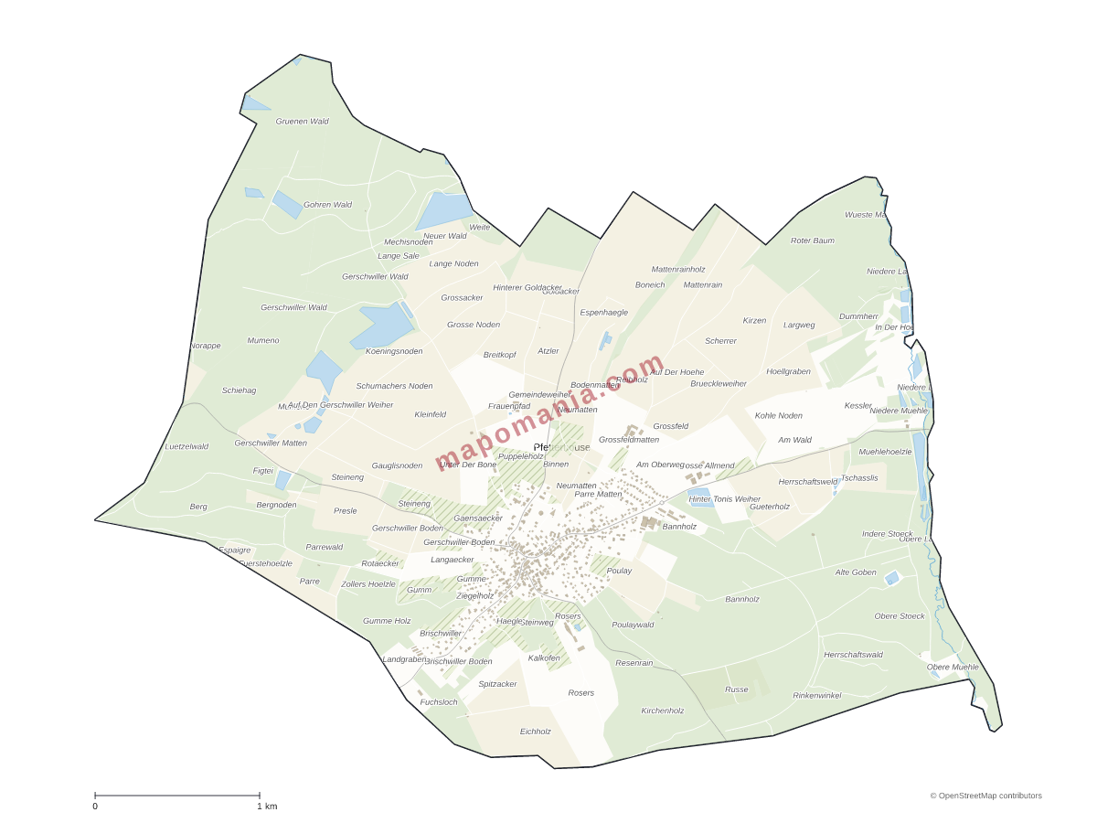 Carte de Pfetterhouse à personnaliser