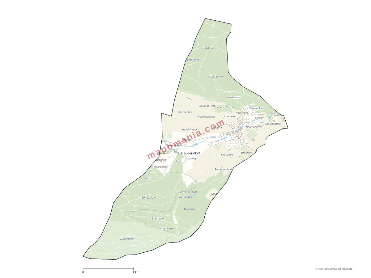 Carte de Raedersdorf à personnaliser